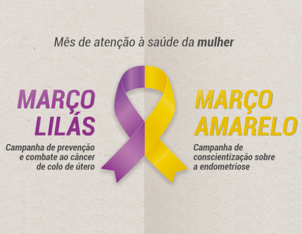 Março amarelo e lilás: campanha alerta sobre cuidados com a saúde da mulher title=